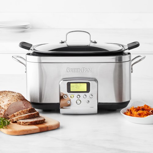 GreenPan™ Premiere Stainless-Steel Slow Cooker, 6-Qt.