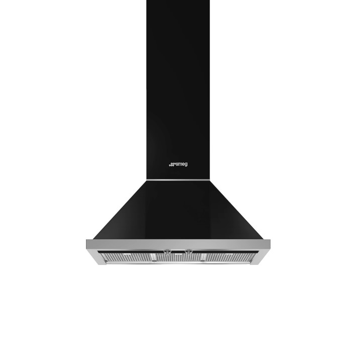 SMEG Portofino Wall Ventilation Hood, Black, 30"