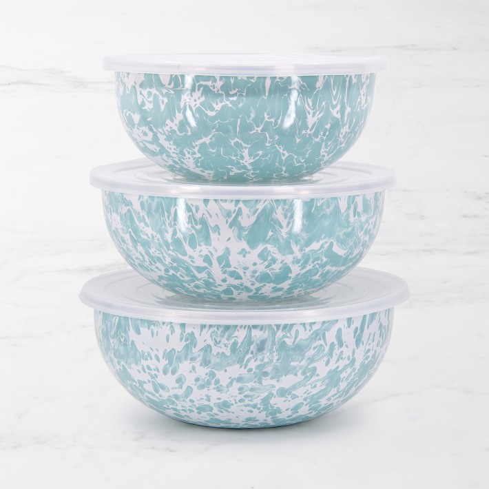 Golden Rabbit Enamel Mixing Bowls, Set of 3