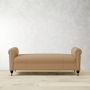 Soho Roll Arm Bench NH, Standard, Como Leather, Almond, Antique Brass