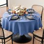 Italian Washed Linen Round Tablecloth