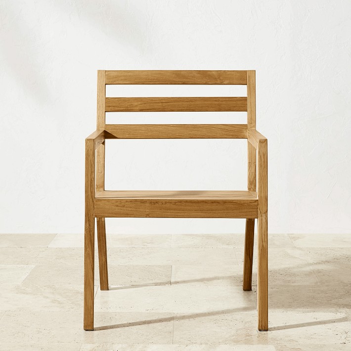 Ojai Outdoor Natural Teak Dining Armchair