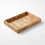 Burl Wood Rectangular Tray