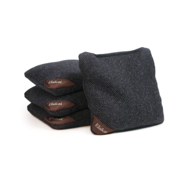 Herringbone Cornhole Bags, Set of 4 navy