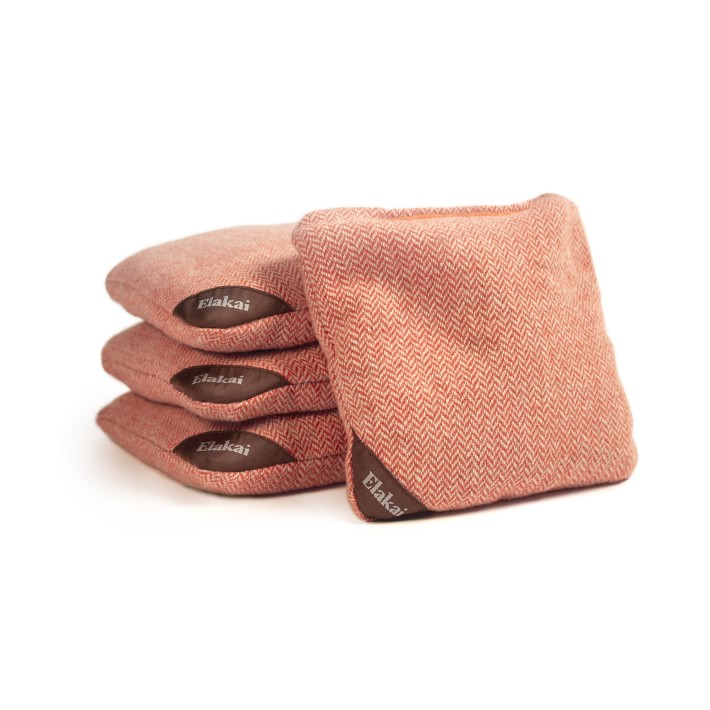 Herringbone Cornhole Bags, Set of 4 tangerine