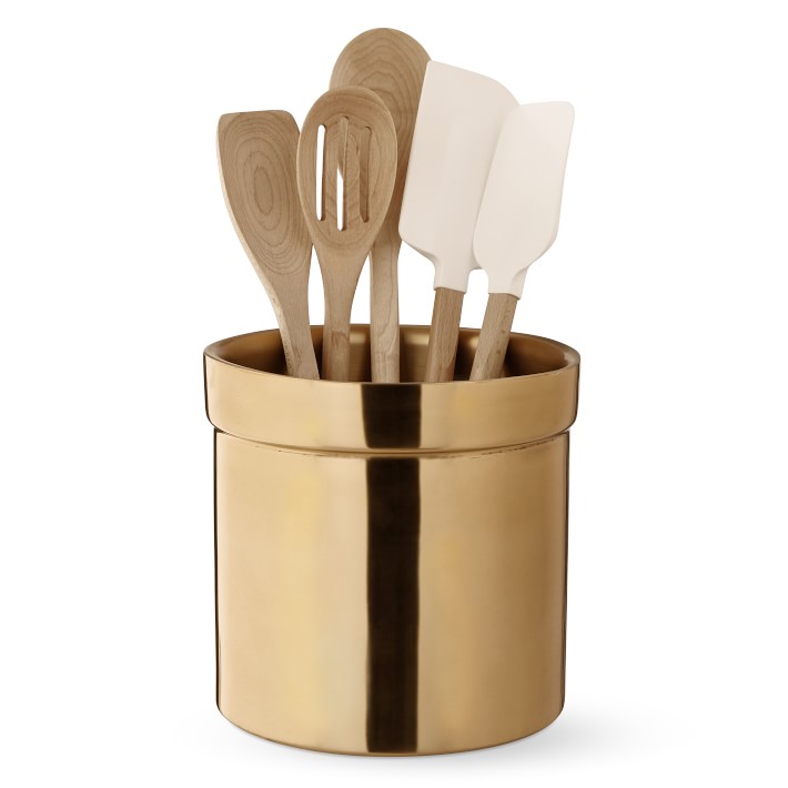 Gold Partitioned Utensil Holder