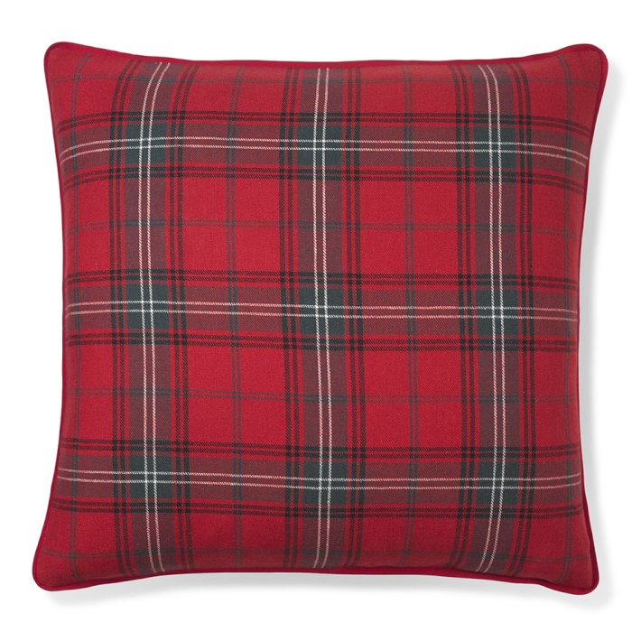 Classic Red Tartan Pillow Cover, 18" X 18"