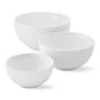 Ribbed Ceramic Mixing Bowls, Set of 3