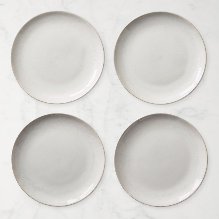 White Cyprus Reactive Glaze Salad Plates, set of 4