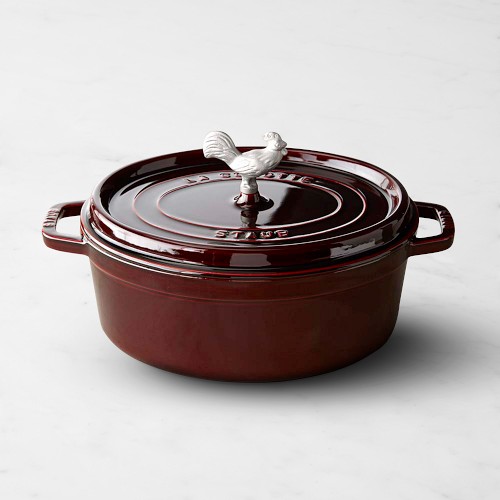 Staub Enameled Cast Iron Coq Au Vin Dutch Oven, 5 3/4-Qt., Grenadine