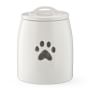 Pet Treat Jar Canister, White and Grey