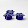 Staub Enameled Cast Iron Mini Round Cocotte Set, 1/4-Qt., Sapphire Blue