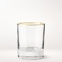 Gold Rim Single Old-Fashioned Glasses, Set of 4