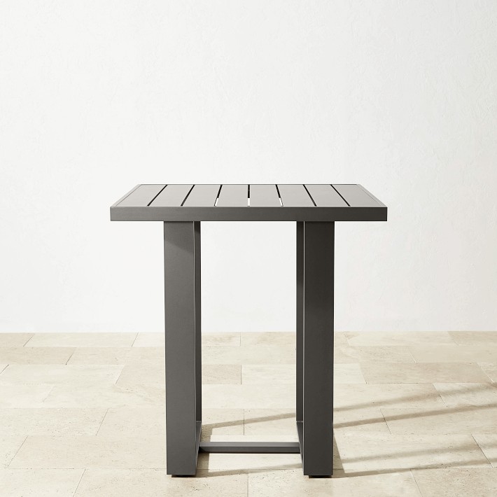 Santa Barbara Outdoor Slate Grey Metal Bar Table (37.5&quot;)