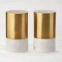 Marble & Brass Salt & Pepper Shakers