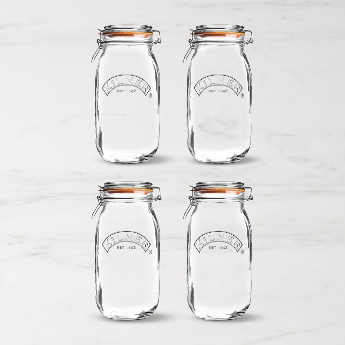 Kilner Round Clip Top Jar, 51 oz, Set of 4