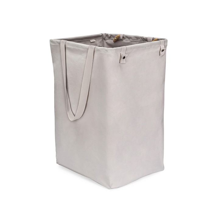 Full Circle Cotton Laundry Hamper, Gray