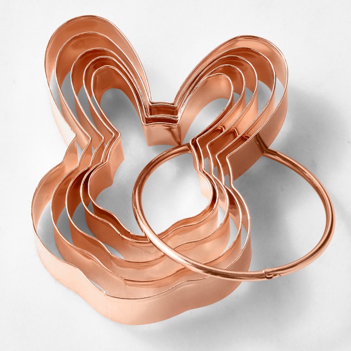 Copper Cutter Bunny On Ring, Set of 5