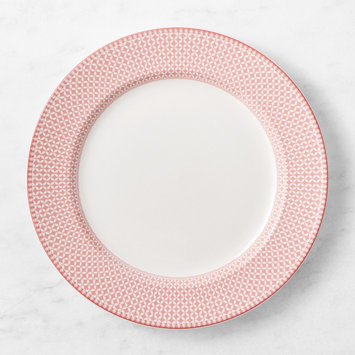 English Floral Geo Charger, Pink
