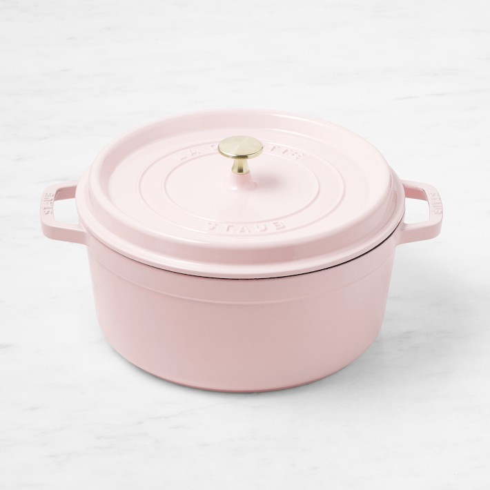 Staub Enameled Cast Iron Round Dutch Oven, 5 1/2-Qt., Pink Peony