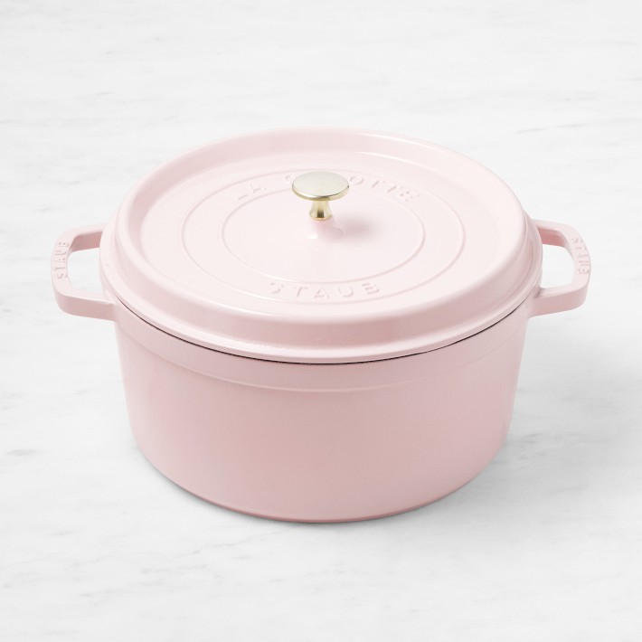 Staub Enameled Cast Iron Round Dutch Oven, Pink Peony
