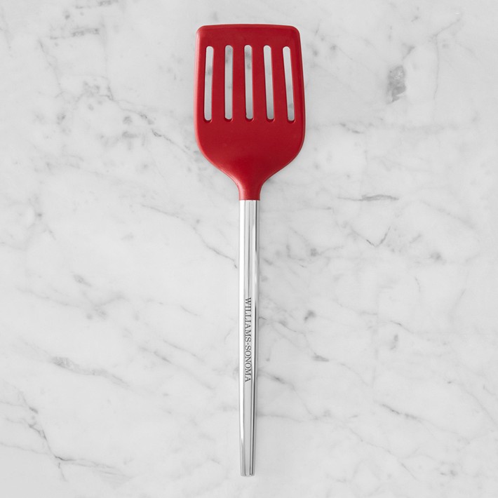 Williams Sonoma Stainless-Steel Silicone Slotted Turner - Red