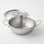 Mauviel M'Elite B Hammered Stainless-Steel Universal Pan, 5-Qt