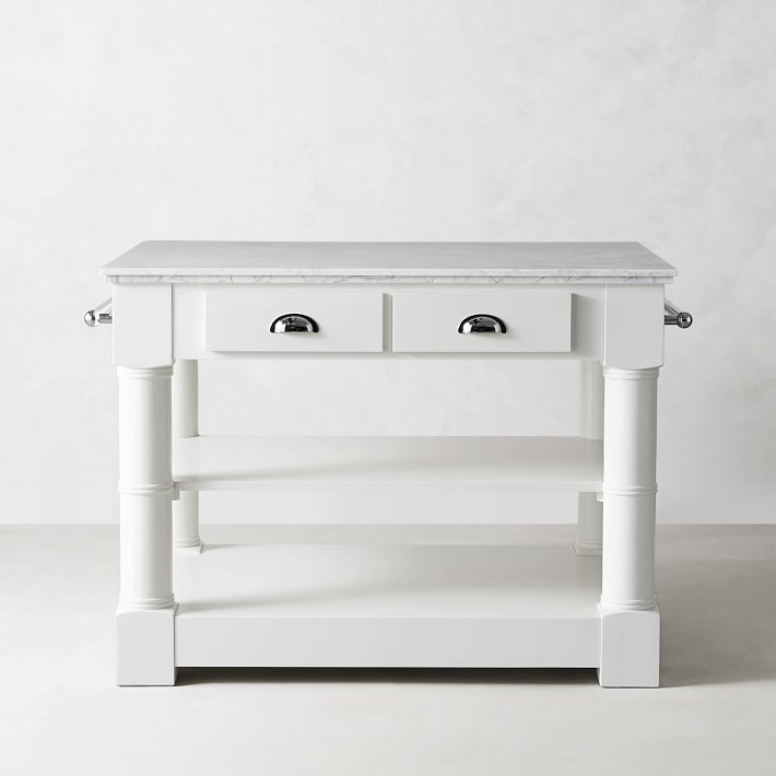 Barrelson Single Kitchen Island with Marble Top (49&quot;)