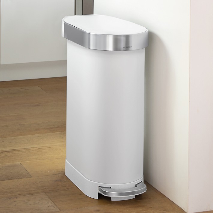 Simplehuman 45-Liter Brushed outlets Stainless Steel Slim Step-On Trash Can