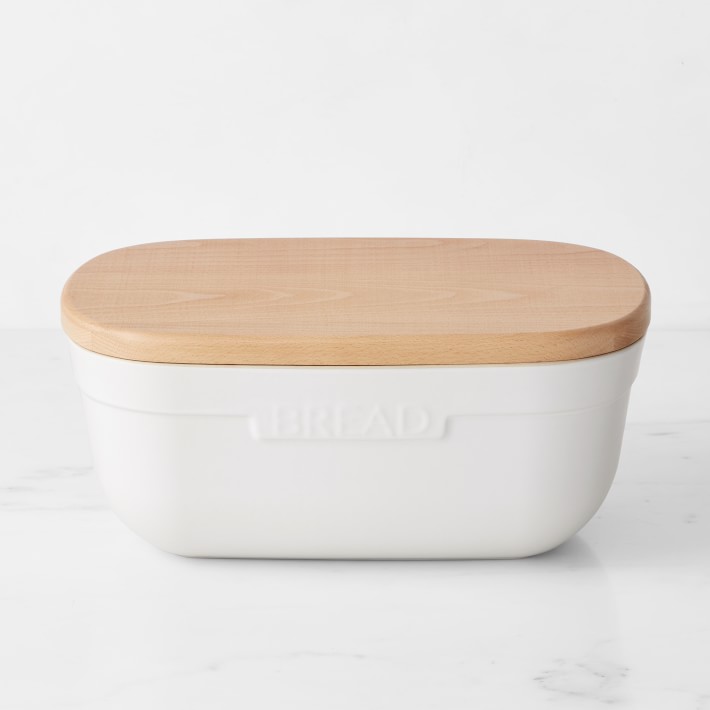 Emile Henry French Ceramic Breadbox, Flour