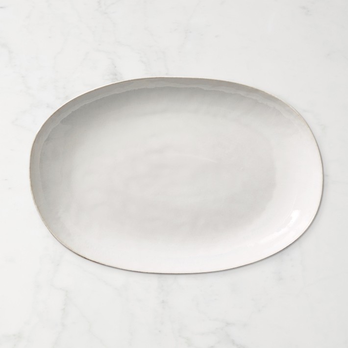 Cyprus Reactive Glaze Serving Platter, White