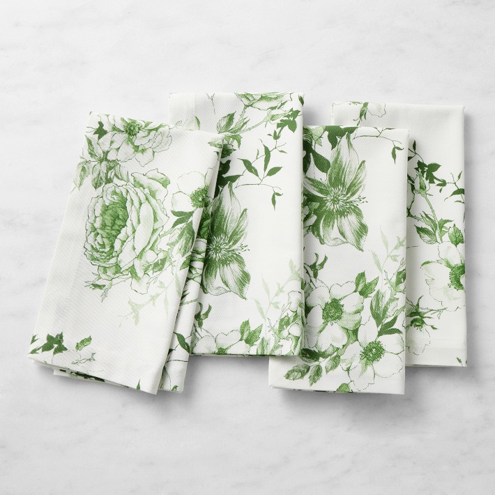 Green Toile Napkins, Set of 4