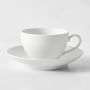 Pillivuyt Coupe Porcelain Cups & Saucers, Set of 4