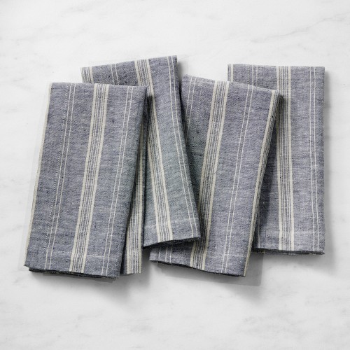 Provence Stripe Napkins, Set of 4, Navy