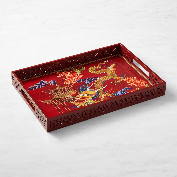 Chinese Laquerware discount Trays Set Of 2 Gift Box