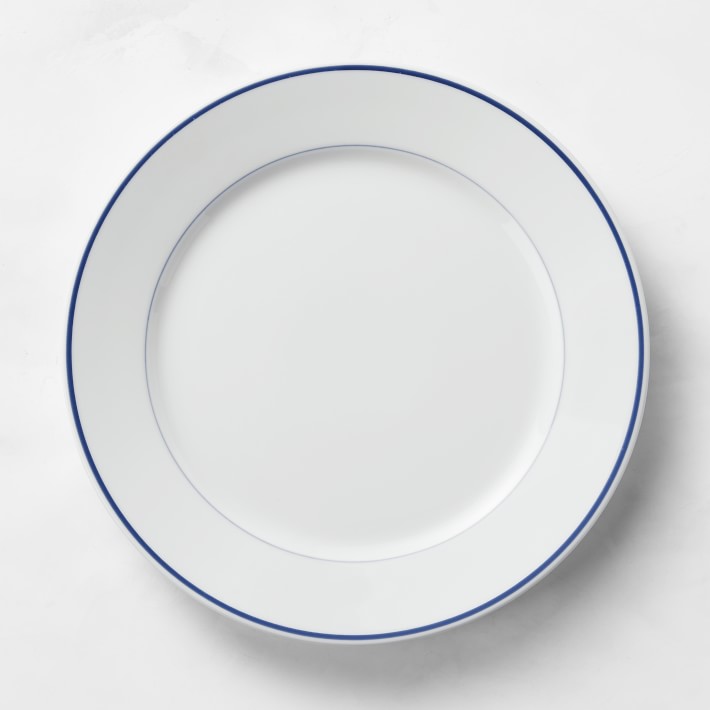 Apilco Tradition Blue-Banded Porcelain Dinner Plates