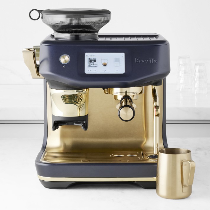 Breville Barista Touch Impress Espresso Machine, Damson Blue & Brass