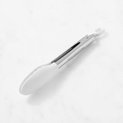 Williams Sonoma Stainless-Steel Silicone Tongs, 6", White
