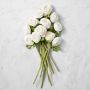 Jeff Leatham x Williams Sonoma Real Touch Faux White Ranunculus Stems, Set of 12