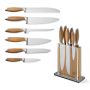 Schmidt Brothers Bonded Teak Knives, Set of 7