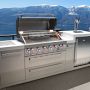 Mont Alpi 805 Deluxe Gas Grill Island with Beverage Center & Fridge