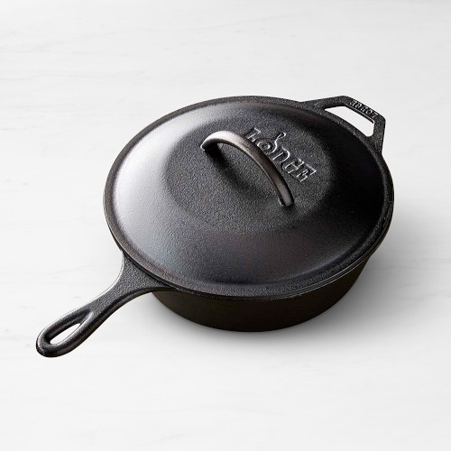 Lodge Classic Cast Iron Covered Deep Skillet, 3-Qt.