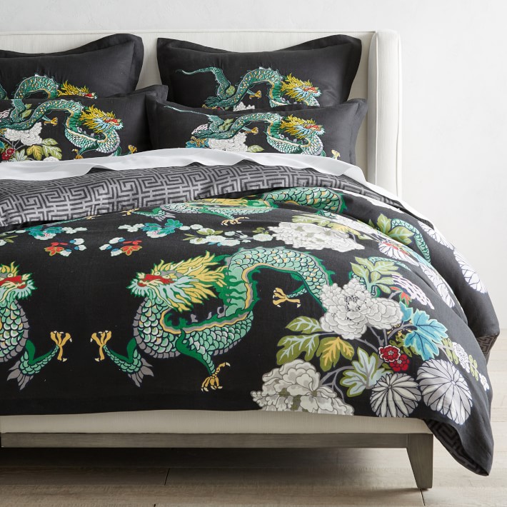 Schumacher Chiang Mai Printed Duvet Cover &amp; Shams