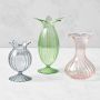 Pastel Floral Glass Bud Vases, Set of 3