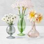 Pastel Floral Glass Bud Vases, Set of 3