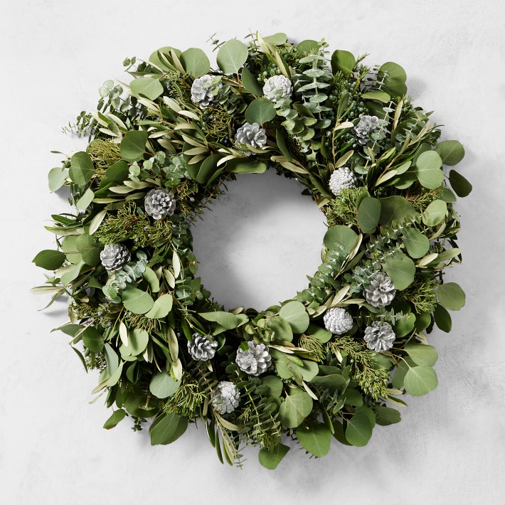 Jeff Leatham x Williams Sonoma Sonoma Winter Live Wreath &amp; Garland