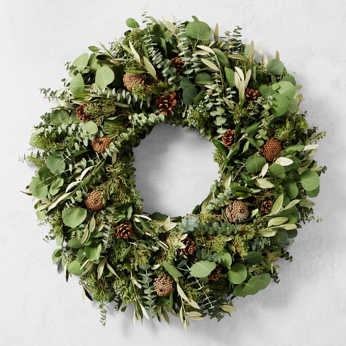 Jeff Leatham x Williams Sonoma Sonoma Winter Classic Live Wreath &amp; Garland