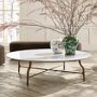 Azurra Hammered Metal Coffee Table (36&quot;-55&quot;)