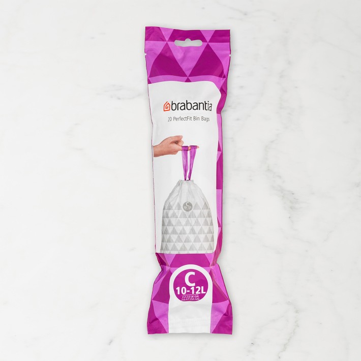 Brabantia PerfectFit Trash Bags, Code C Trash Bags White