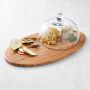 Olivewood Cheese Board with Cloche &amp; Cheese Knives